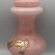 Old bonbonnière in opaline glass pink and white p. schneider 28 cm