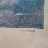 Lithograph "The Departure of the Stagecoach"