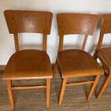 4 camel Thonet bistro chairs