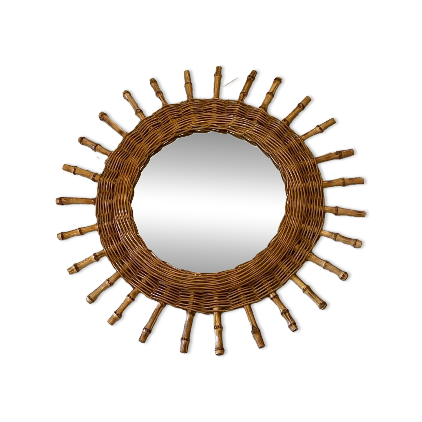 Rattan sun mirror