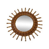 Rattan sun mirror