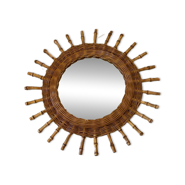 Rattan sun mirror
