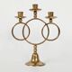 Vintage brass floor chandelier, 3-branch candle holders