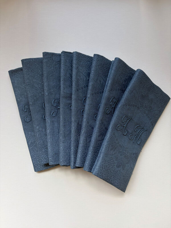 Serviettes de table anciennes monogrammées