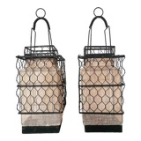 Pair of chinese wire lanterns