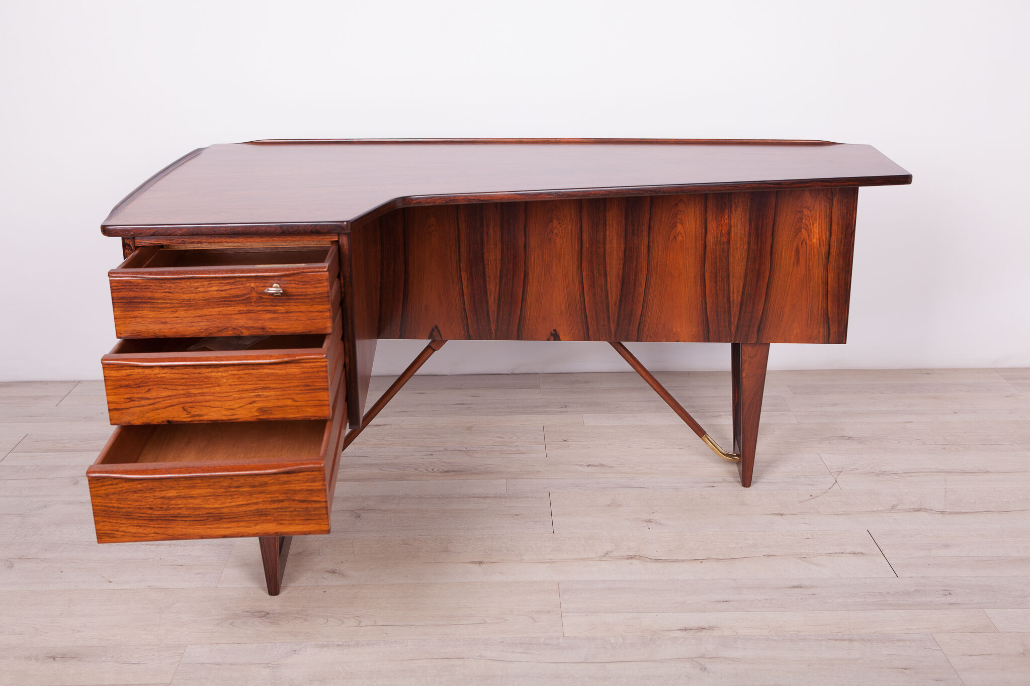 Mid Century Boomerang Rosewood Desk by Peter Løvig Nielsen, 1970s