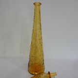 Italian "bumpy" yellow glass carafe