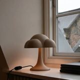 Sand-colored table lamp, ceramic, contemporary work.