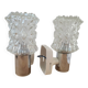 Pair of 1970s crystal wall lights