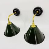 Enamelled sheet metal wall lights