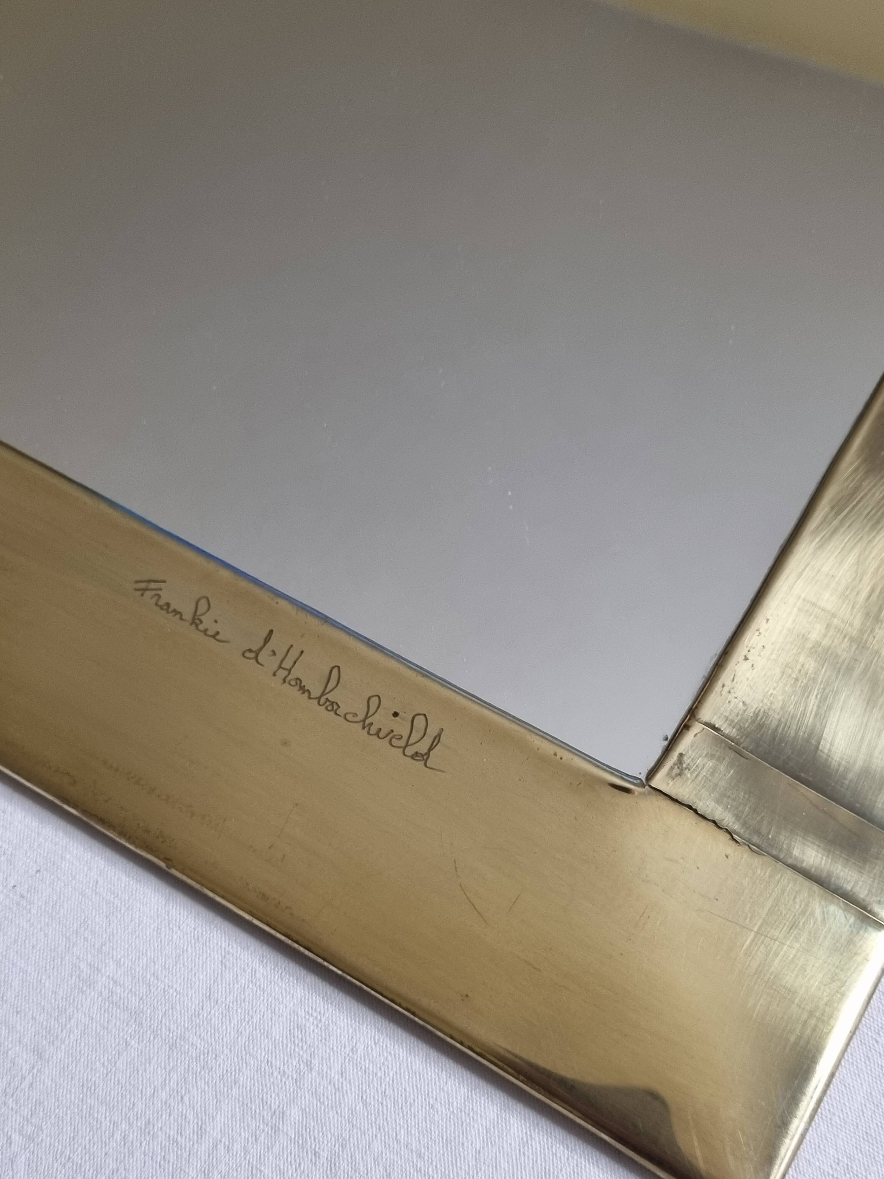 Brass mirror by Frankie d'Homborchveld, unique piece, 60 x 35 cm