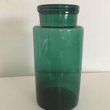Old breath green glass apothecary jar