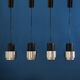 Suite de 4 suspensions space age en inox brossé