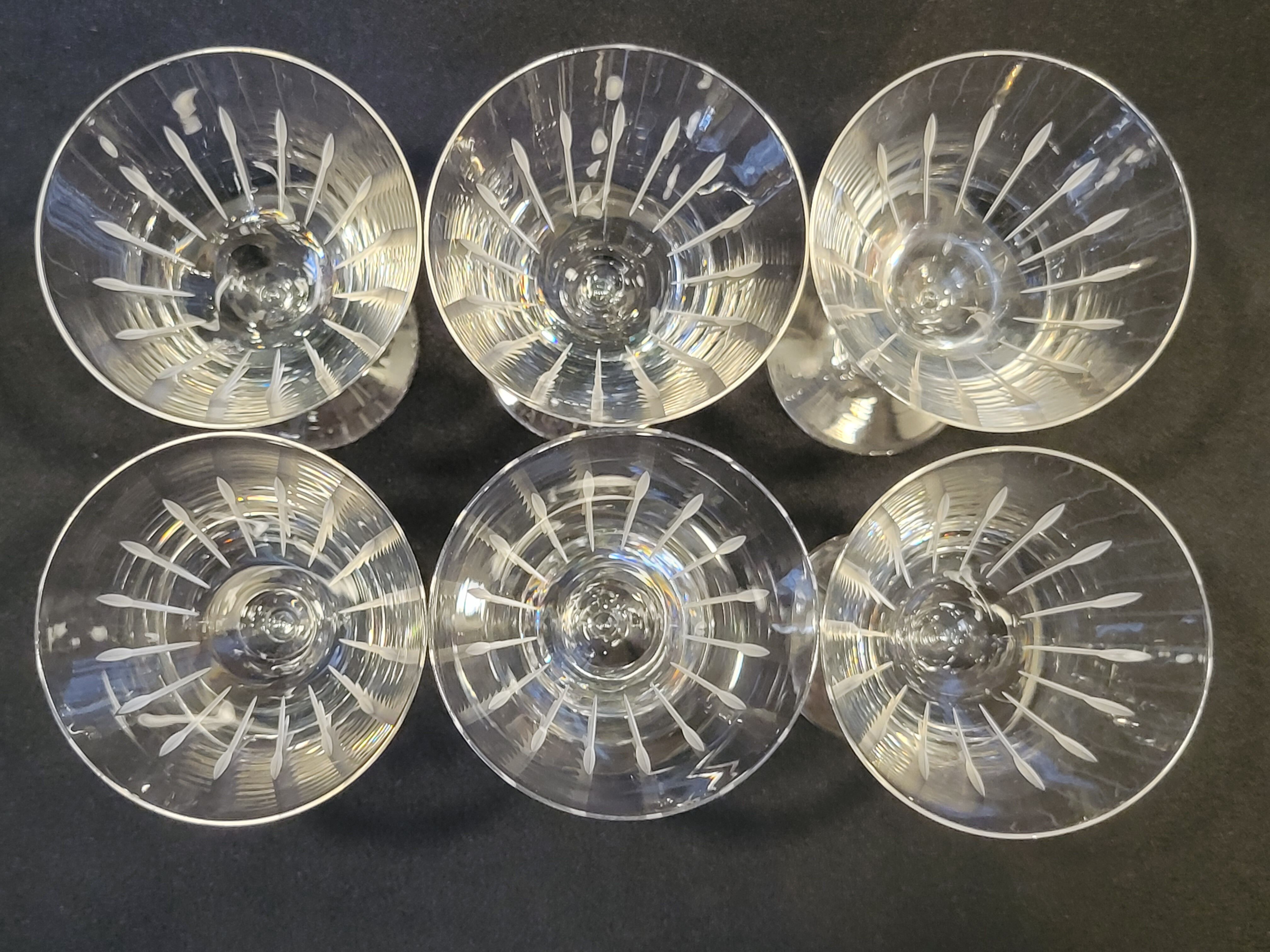 6 wine / port glasses in Baccarat cut crystal? 1930s
