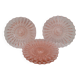Art Deco Pressed Glass Dessert Plates in Pink — Circa 1930