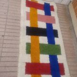 Handmade natural wool hallway rug, size 75 x 300 cm