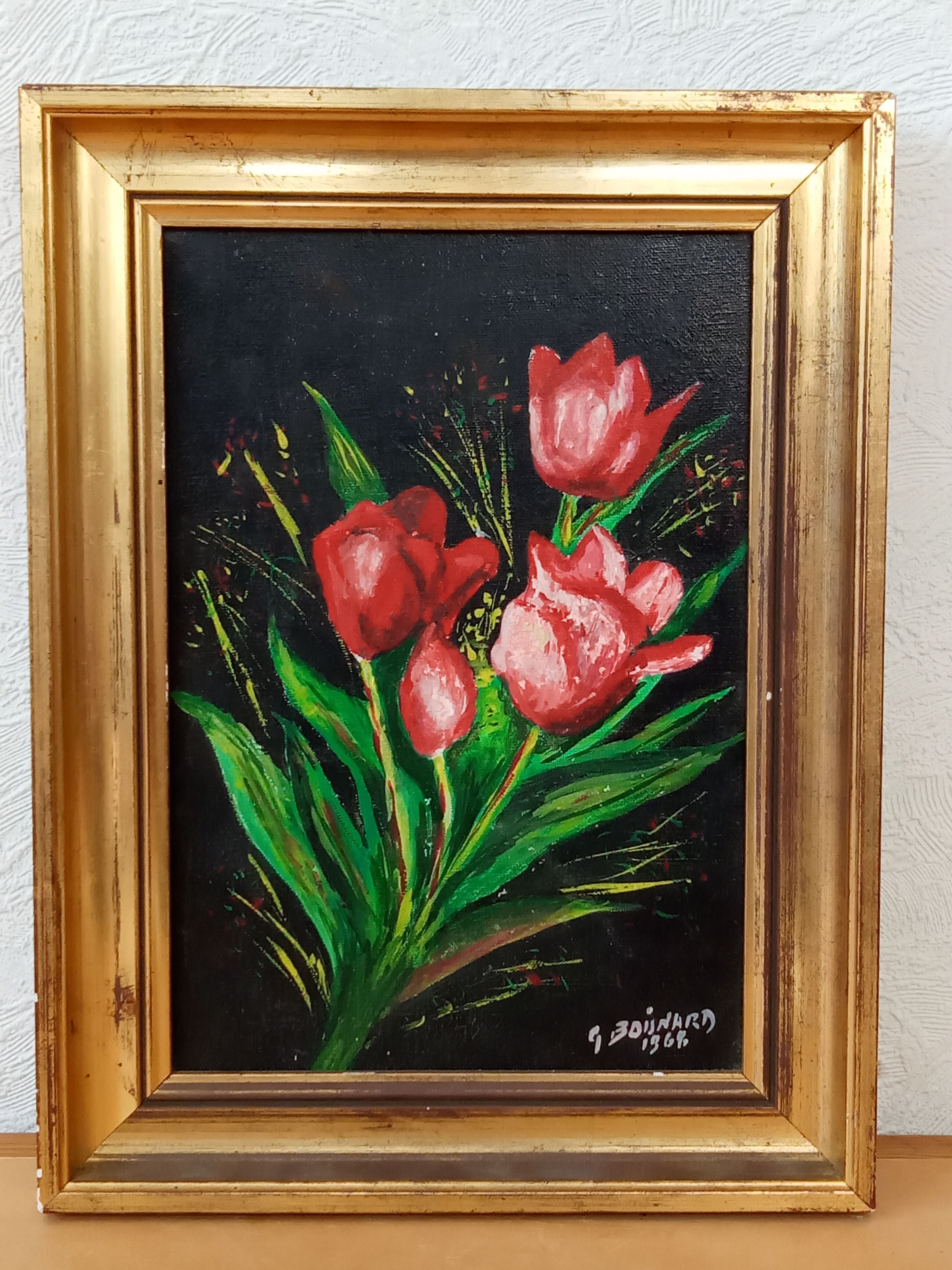 Tulip bouquet painting on canvas