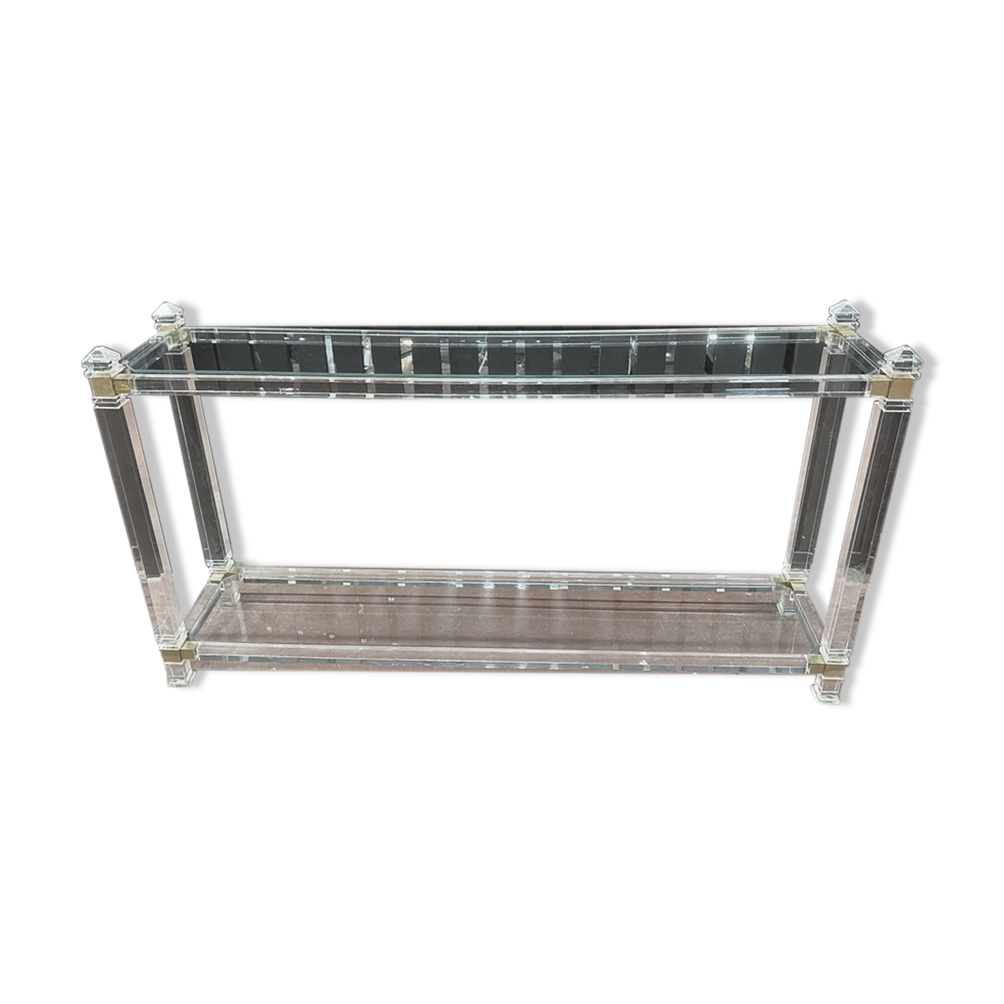 Plexi console double glass tray