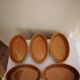 Set of 5 small old enameled terracotta dishes
