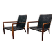 Set of 2 Walnut Lounge Chairs by T.H. Robsjohn-Gibbings for Widdicomb