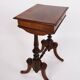 Antique side table with drawer - hand polished mahogany - turned legs - year 1880s