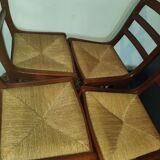 Red wood dining table with 4 chairs