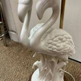 White porcelain flamingo lamp