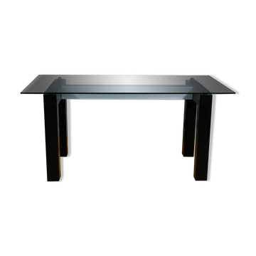 Table with rectangular top in tempered glass 1970 - Alias Italy