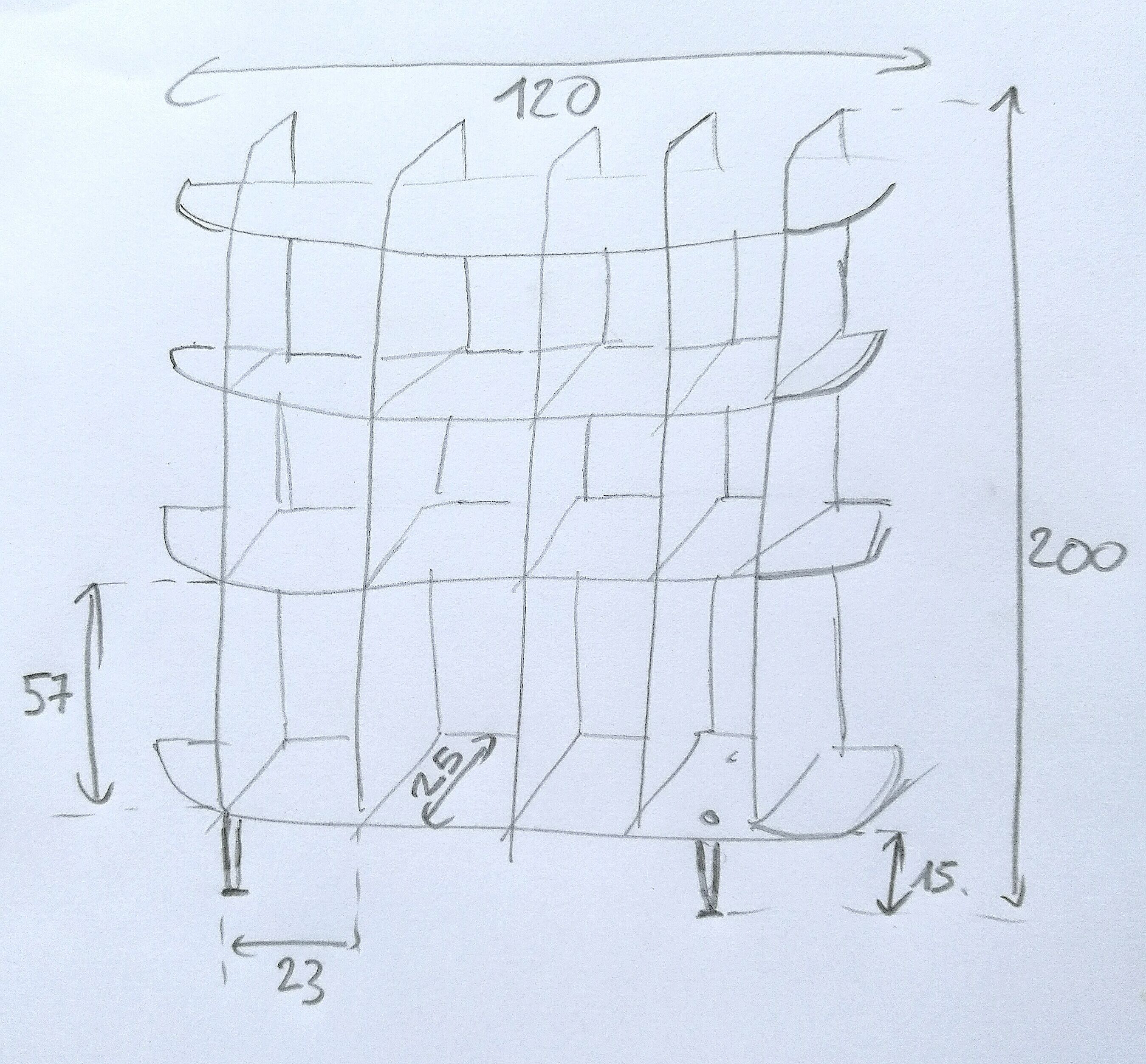 Trellis shelf mahogany 60s separator