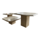 Set of three travertine coffee tables from the 70s