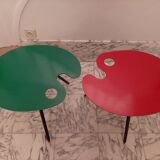 Lot de 2 tables palette de Lucien De Roeck