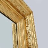 Miroir mural baroque en bois doré à facettes, France 1850