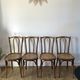 Set of 4 bistro chairs in curved wood of beech Luterma 30s