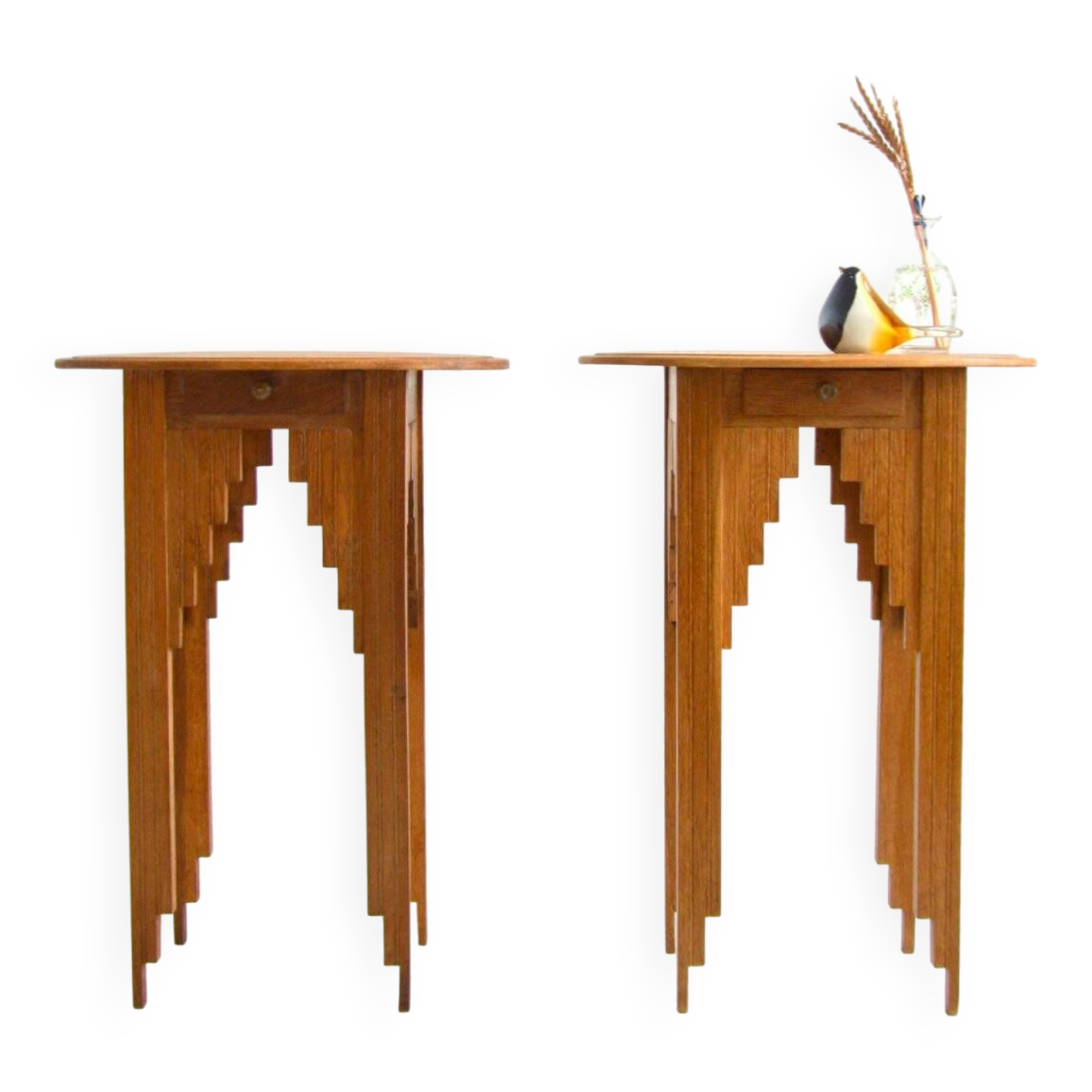 Pair of Art Deco bedside tables / Consoles 1930