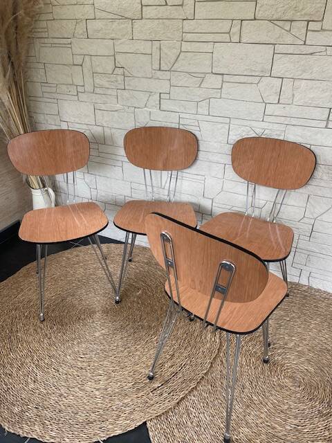 Vintage formica chairs with eiffel compass legs