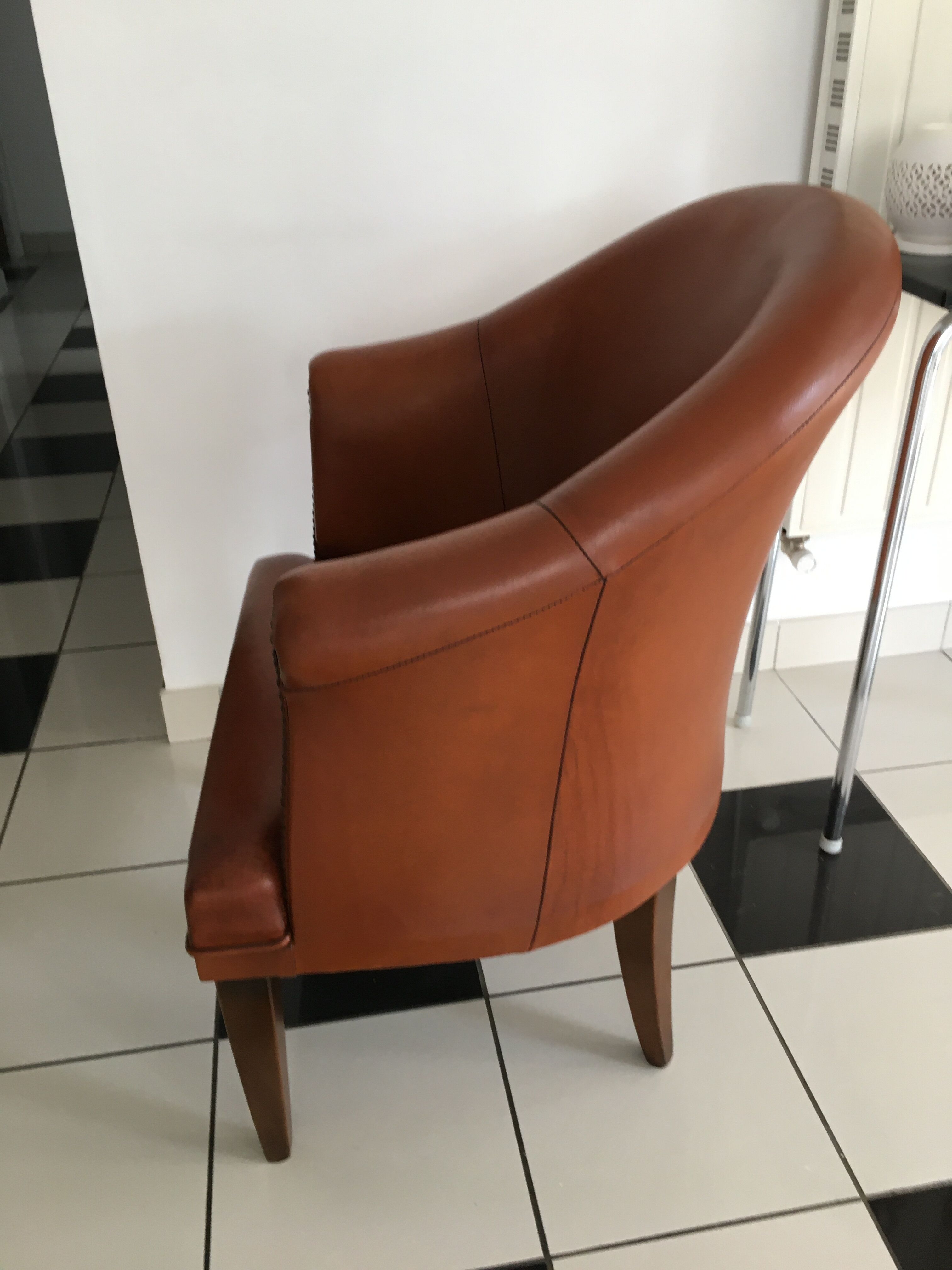 Leather club armchair