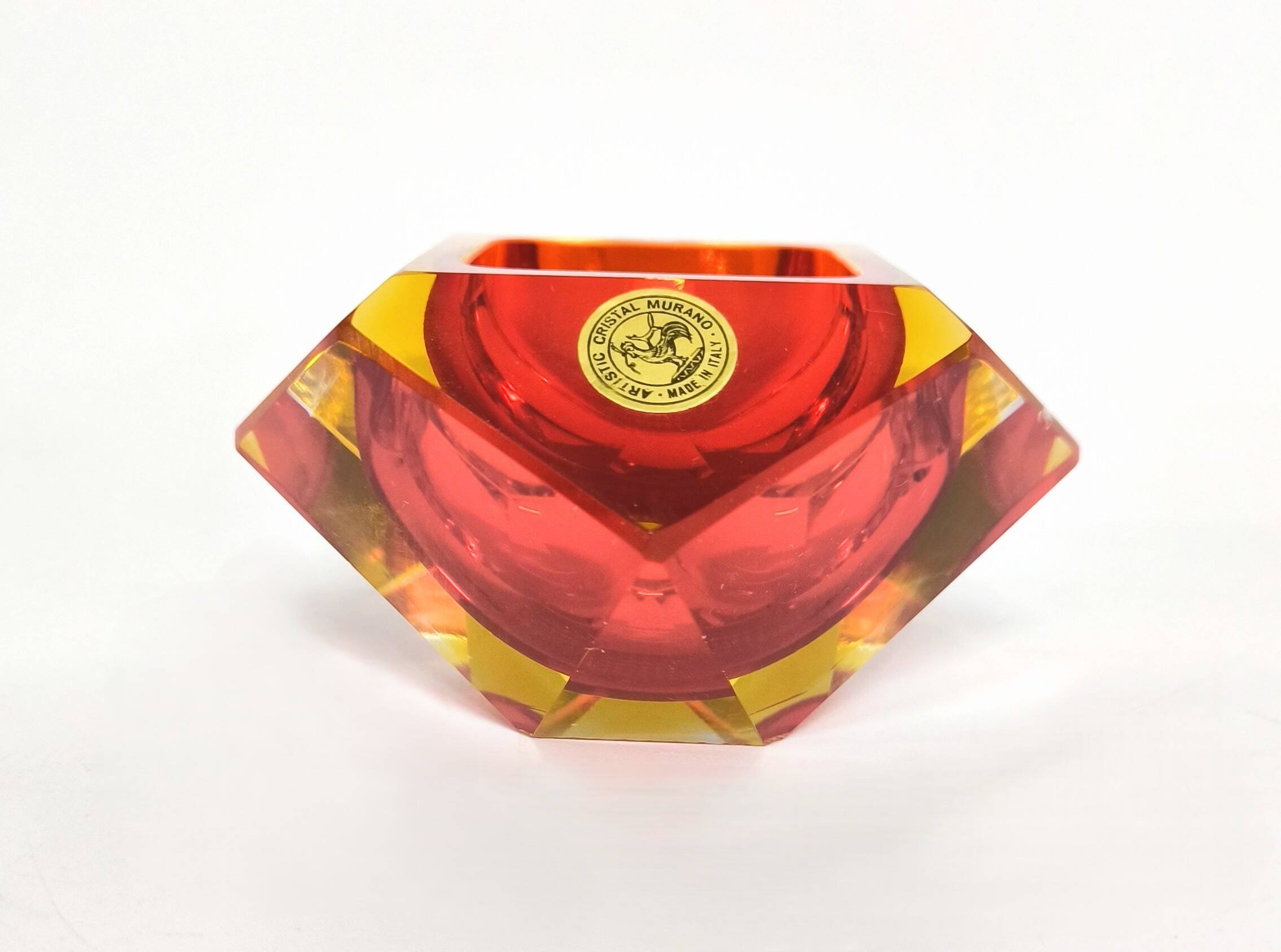 Cendrier en verre de Murano de Flavio Poli, années 60