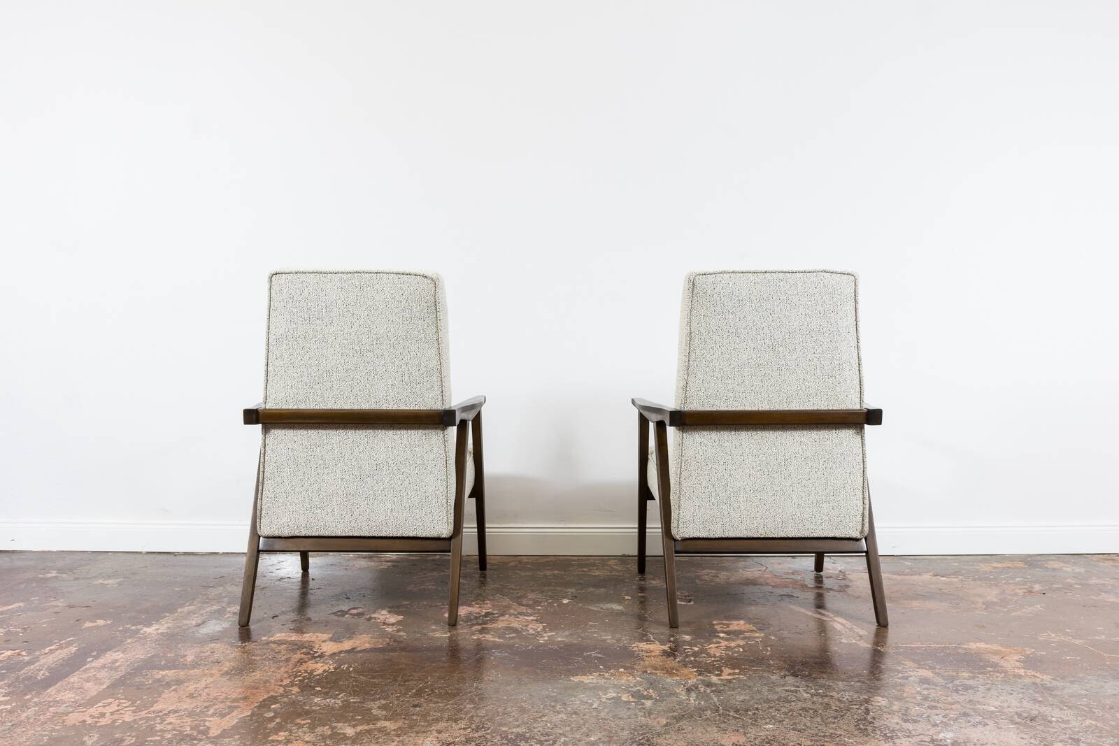 Pair of beige Mid-Century armchairs 1960's