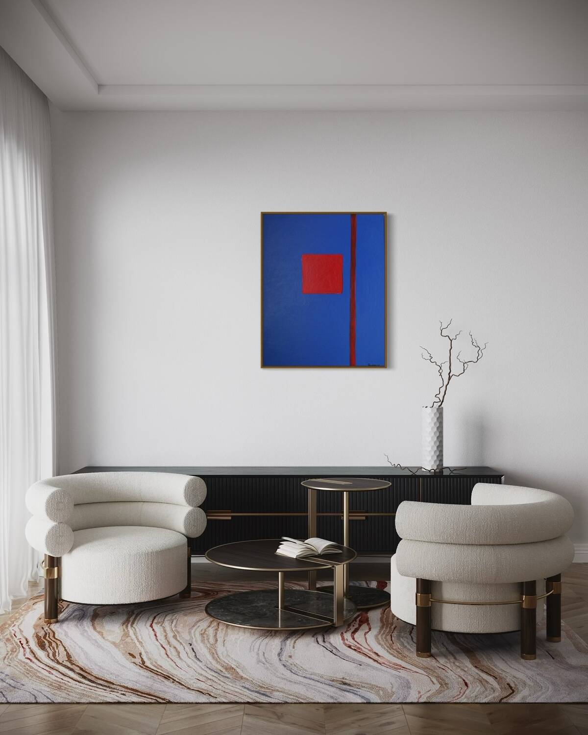 Abstract 'that blue' 100x81cm by Bodasca