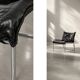 Chaises longues en cuir noir patchwork suédoises modernes du milieu du siècle d'IKEA