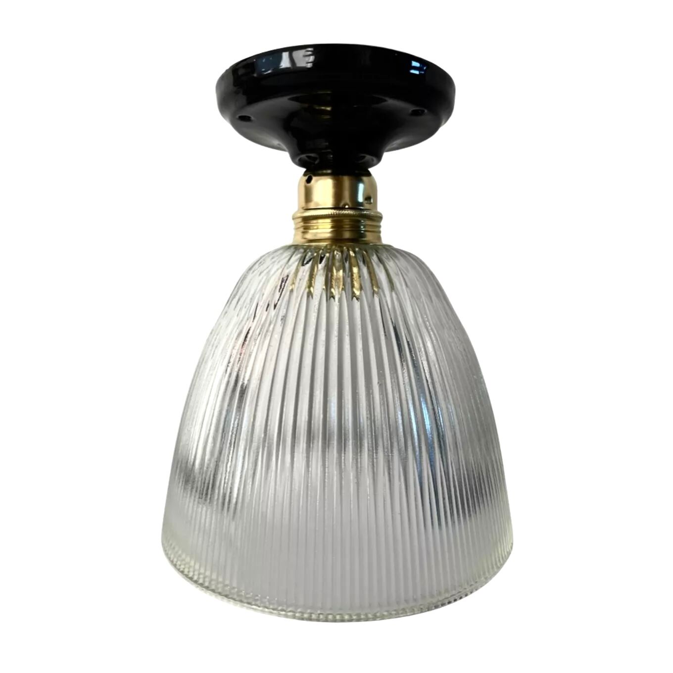 Plafonnier en verre holophane