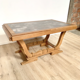 Old wooden and concrete table