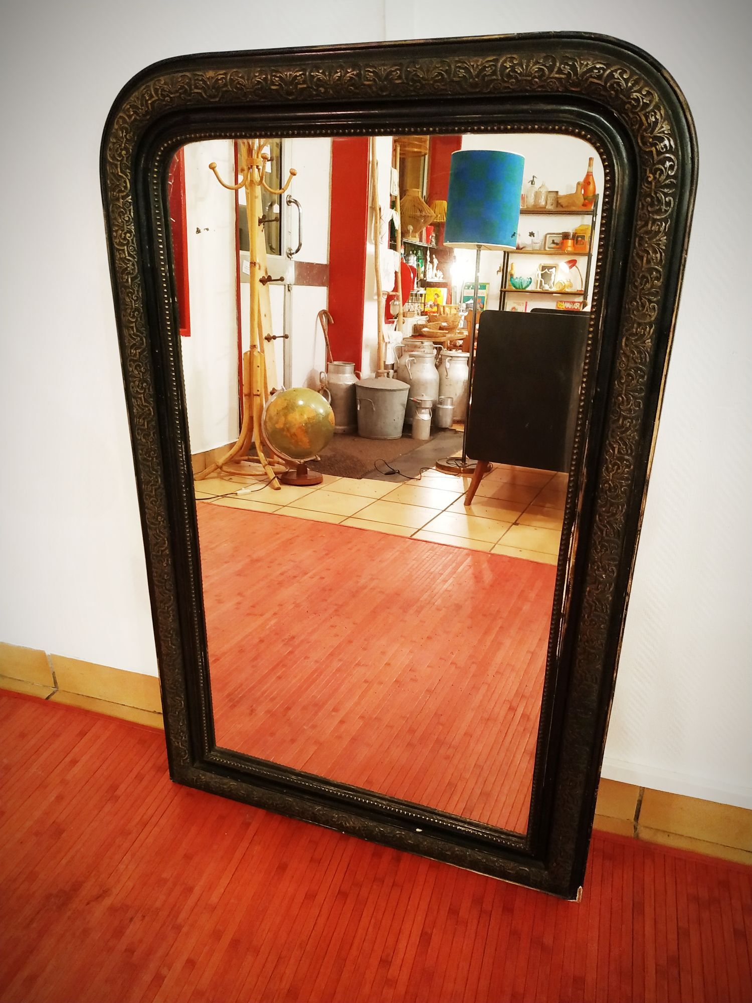 Louis Philippe black and gold mirror