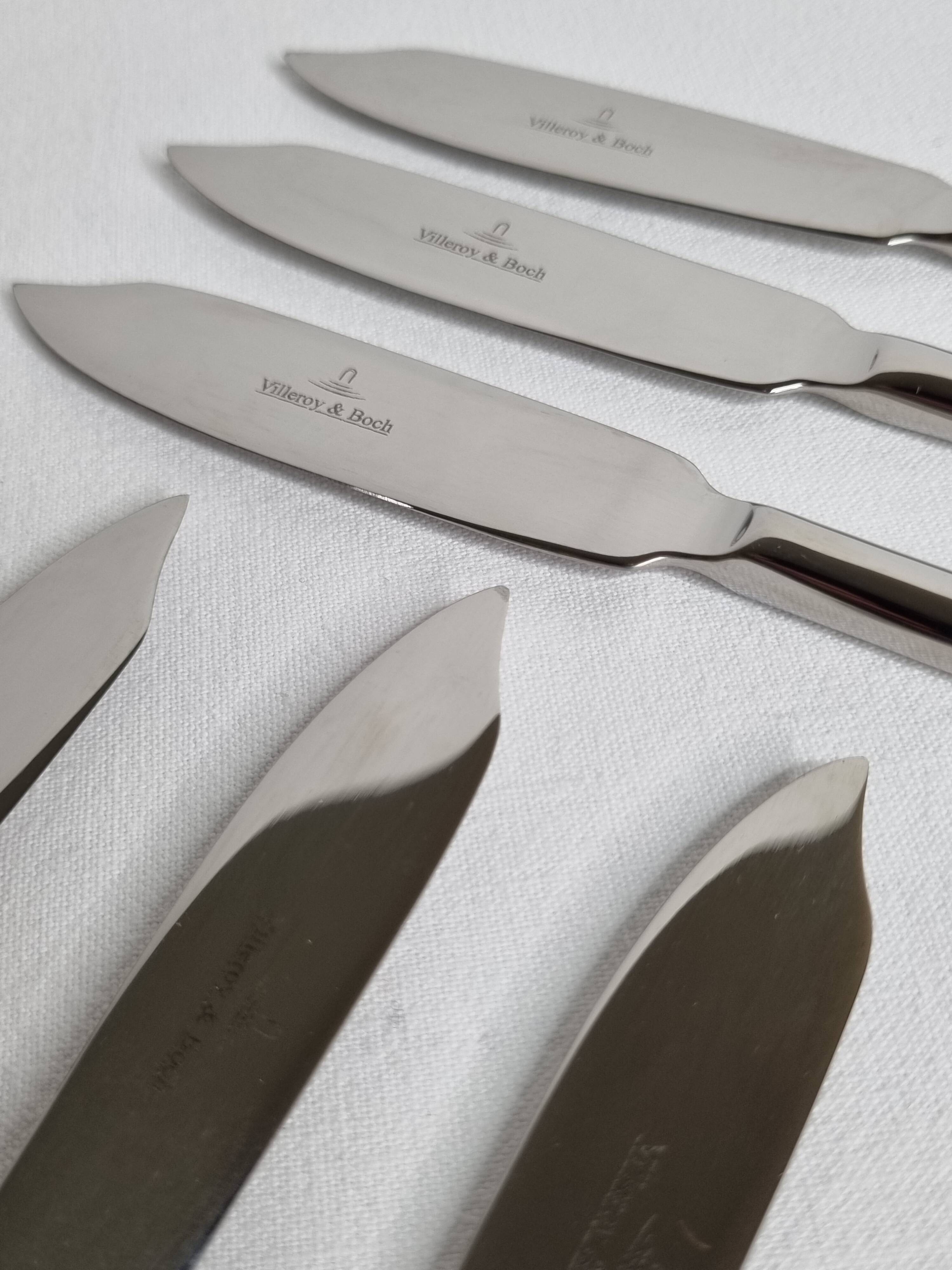 Set of six Villeroy and Boch fish knives, 21 cm