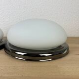 Pair of opaline and metal wall lights