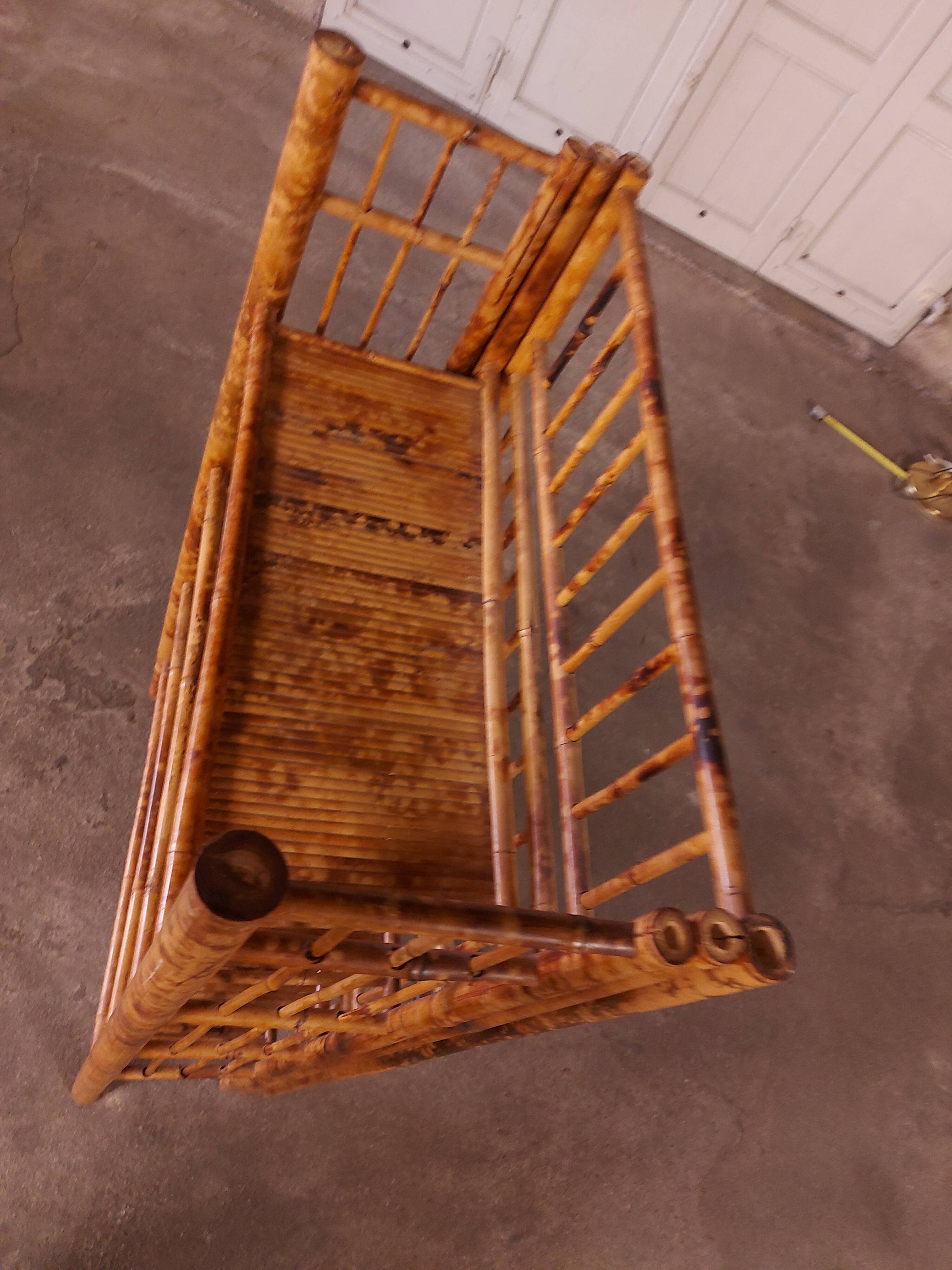 Vintage folding bamboo shelf