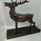 Deer in regule on black platinum marble Louis Albert Carvin style in good condition