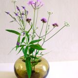 Blown glass ball vase by Claude Morin, Dieulefit France 1979