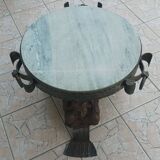 Jean-maurice rothschild (1902-1999) wrought iron and marble coffee table