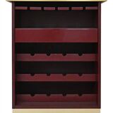 Burgundy lacquered wooden bar cabinet by designer Paco Rabanne.